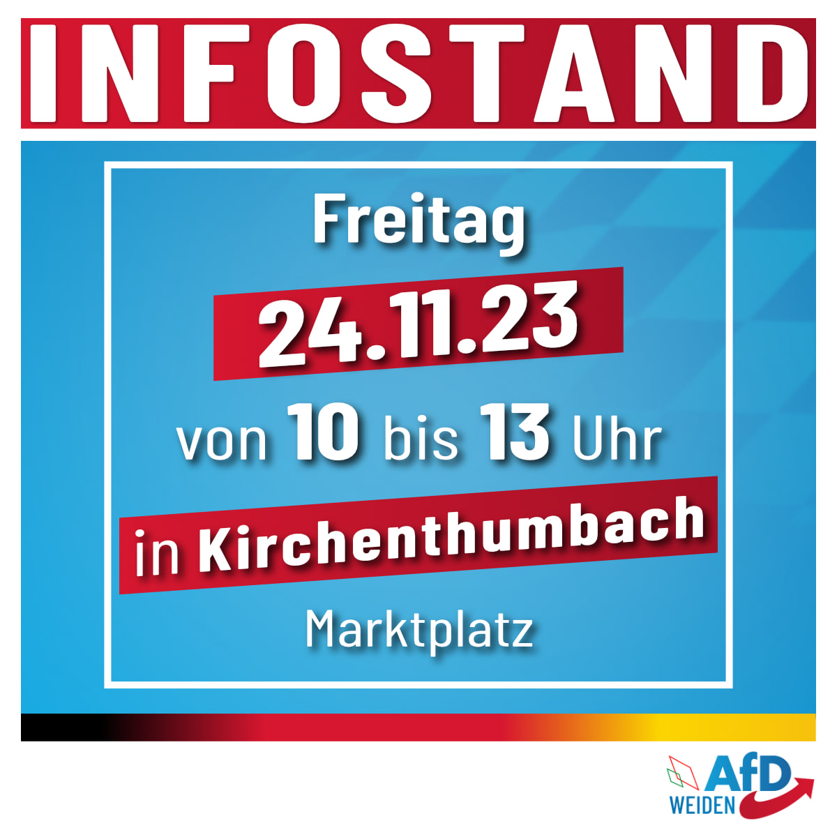AfD Infostand in Kirchenthumbach am 24.11.2023