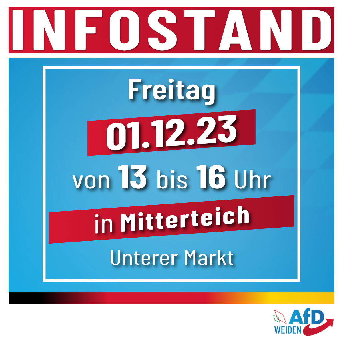 AfD Weiden - Infostand Mitterteich - 01.12.2023